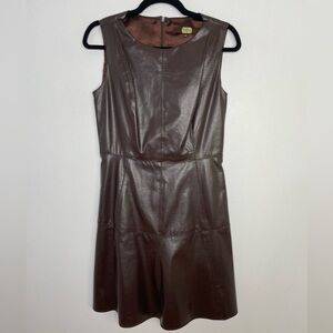 Eva Franco quilted stitching vegan leather dress